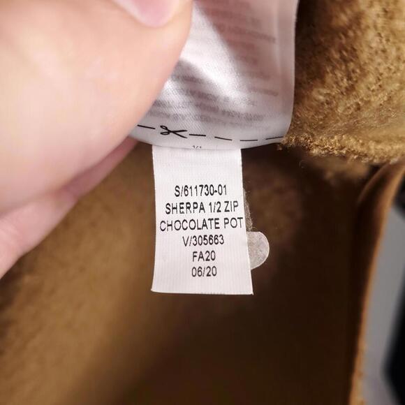 Old Navy Sweatshirt Womens Large Sherpa Quarter Zip Chocolate Pot Hoodie - Picture 7 of 9